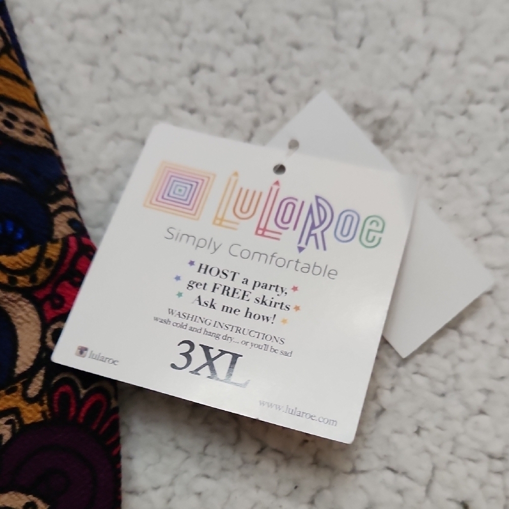 LuLaRoe Blue Red Embellished Pencil Midi Skirt - Picture 7 of 9